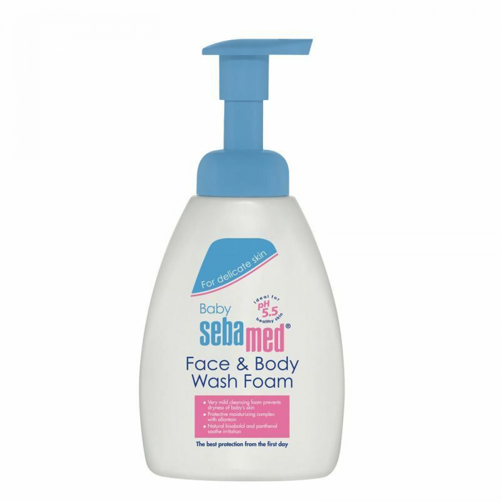 Sebamed Baby очищающая пена для лица и тела 400мл