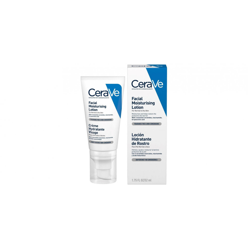CeraVe Лосьон увлажняющий для нормальной и сухой кожи лица, 52 мл