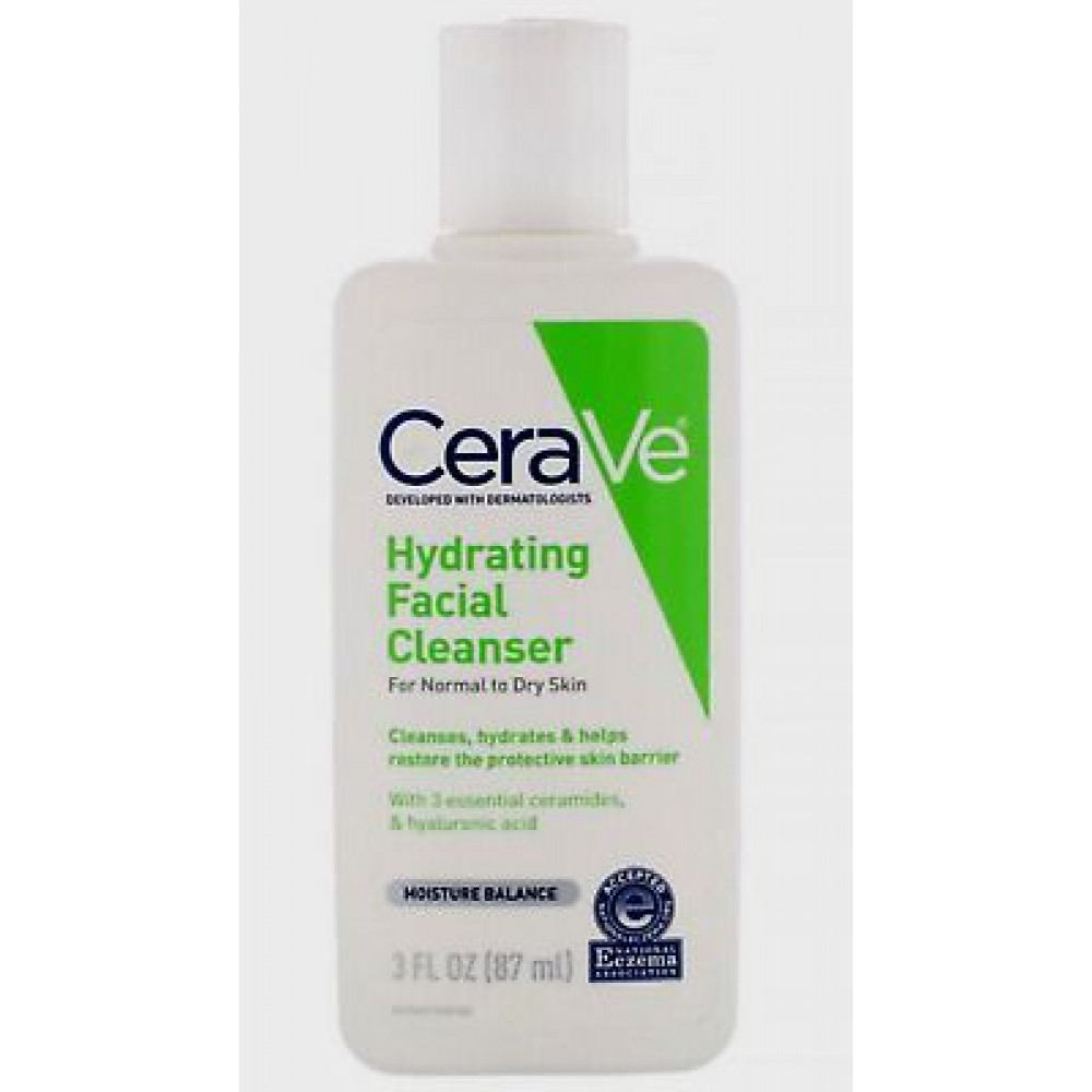 CeraVe, Увлажняющее очищающее средство для лица, для нормальной и сухой кожи, (87 мл) 
