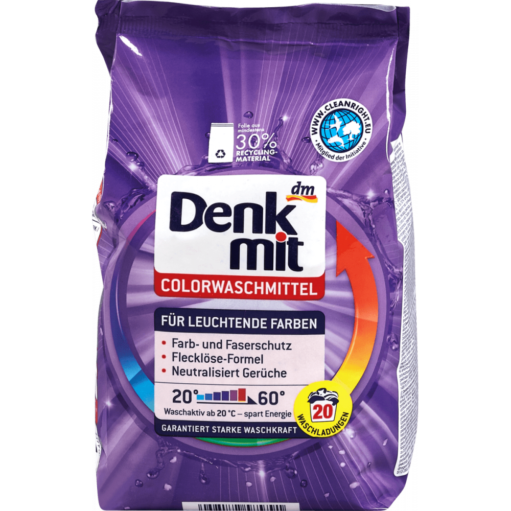 Порошок стиральный для цветного белья Denk mit Colorwaschmitel 20 стирок 1.35кг