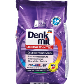 Порошок стиральный для цветного белья Denk mit Colorwaschmitel 20 стирок 1.35кг