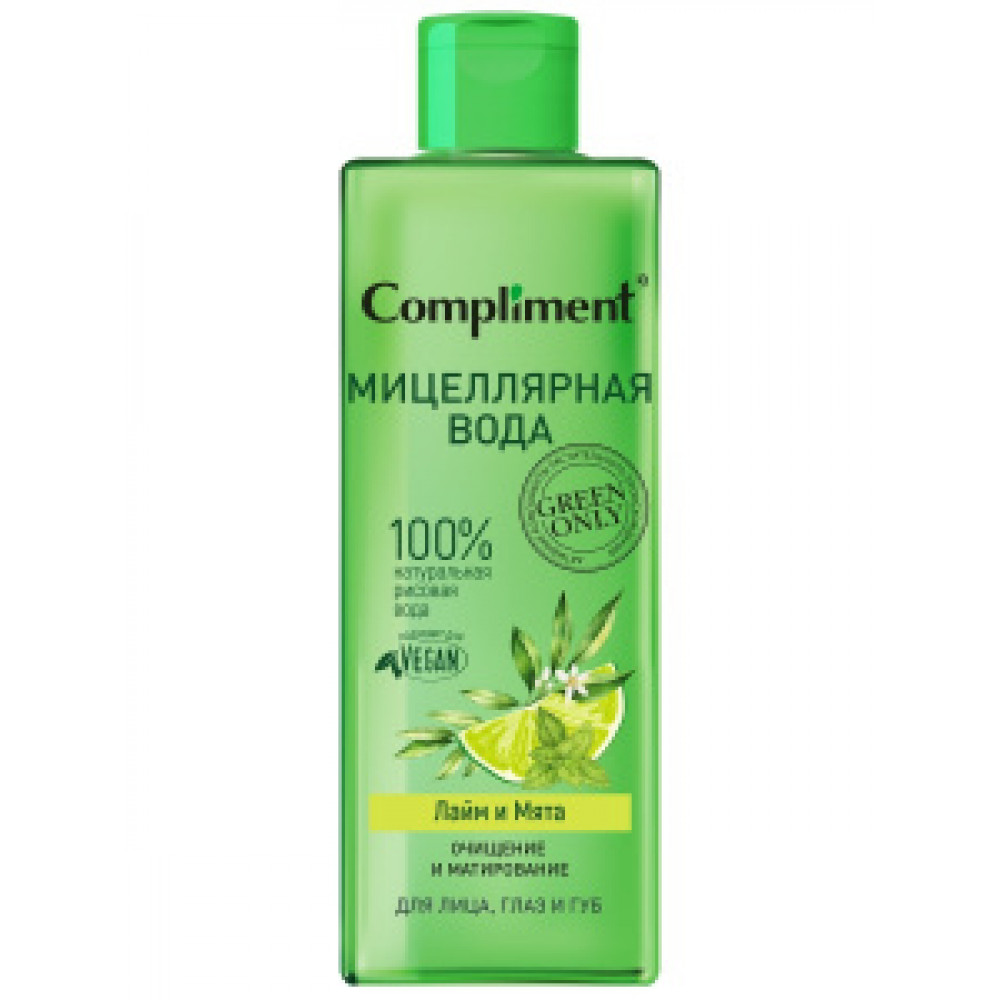 Compliment GREEN ONLY Мицеллярная вода для лица, глаз и губ Очищение и Матирование, 400мл