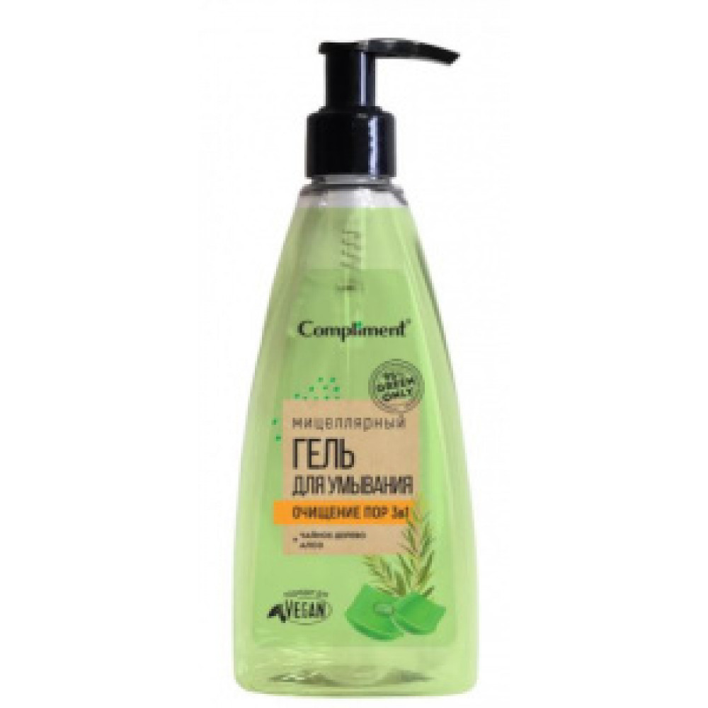 Compliment GREEN ONLY Мицеллярный Гель для умывания ОЧИЩЕНИЕ ПОР 3 в 1, 250мл