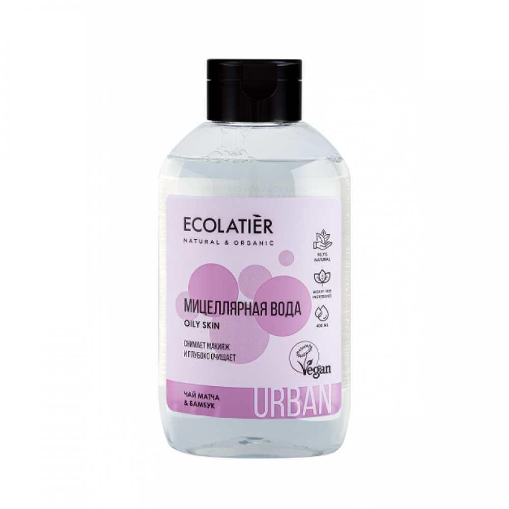 ECOLATIER Вода Мицеллярная ЧАЙ МАТЧА & БАМБУК 400 мл