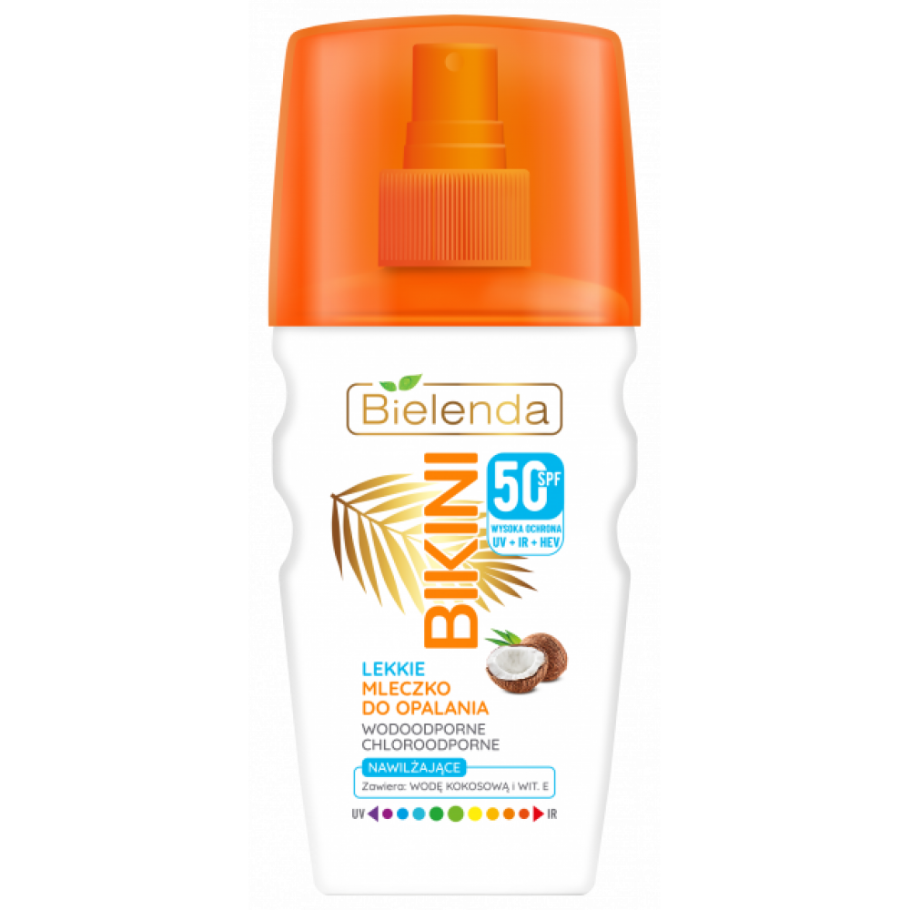 Ультралегкое молочко спрей Bielenda солнцезащитное с кокосовым маслом SPF 50 150 мл