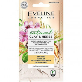 Eveline Cosmetics Разглаживающая bioмаска-пилинг с детокс-эффектом белая глина серии natural clay & herbs