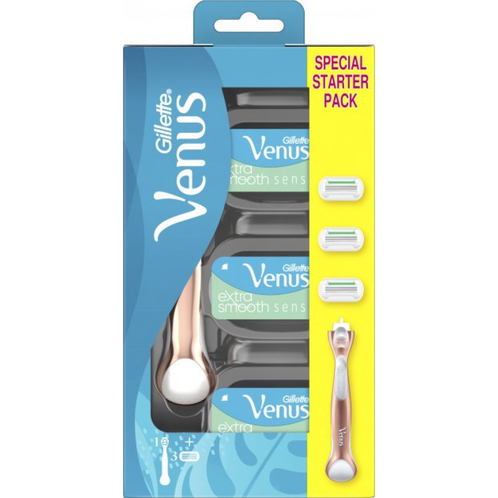 Станок для бритья женский Gillette Venus RoseGold Extra Smooth с 3 cменными картриджами