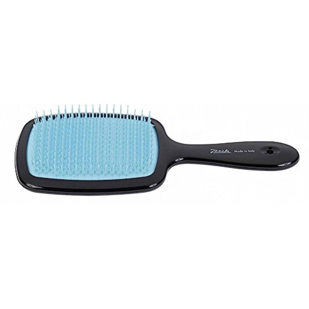 Janeke Щетка Superbrush с закругленными зубчиками черно-голубая