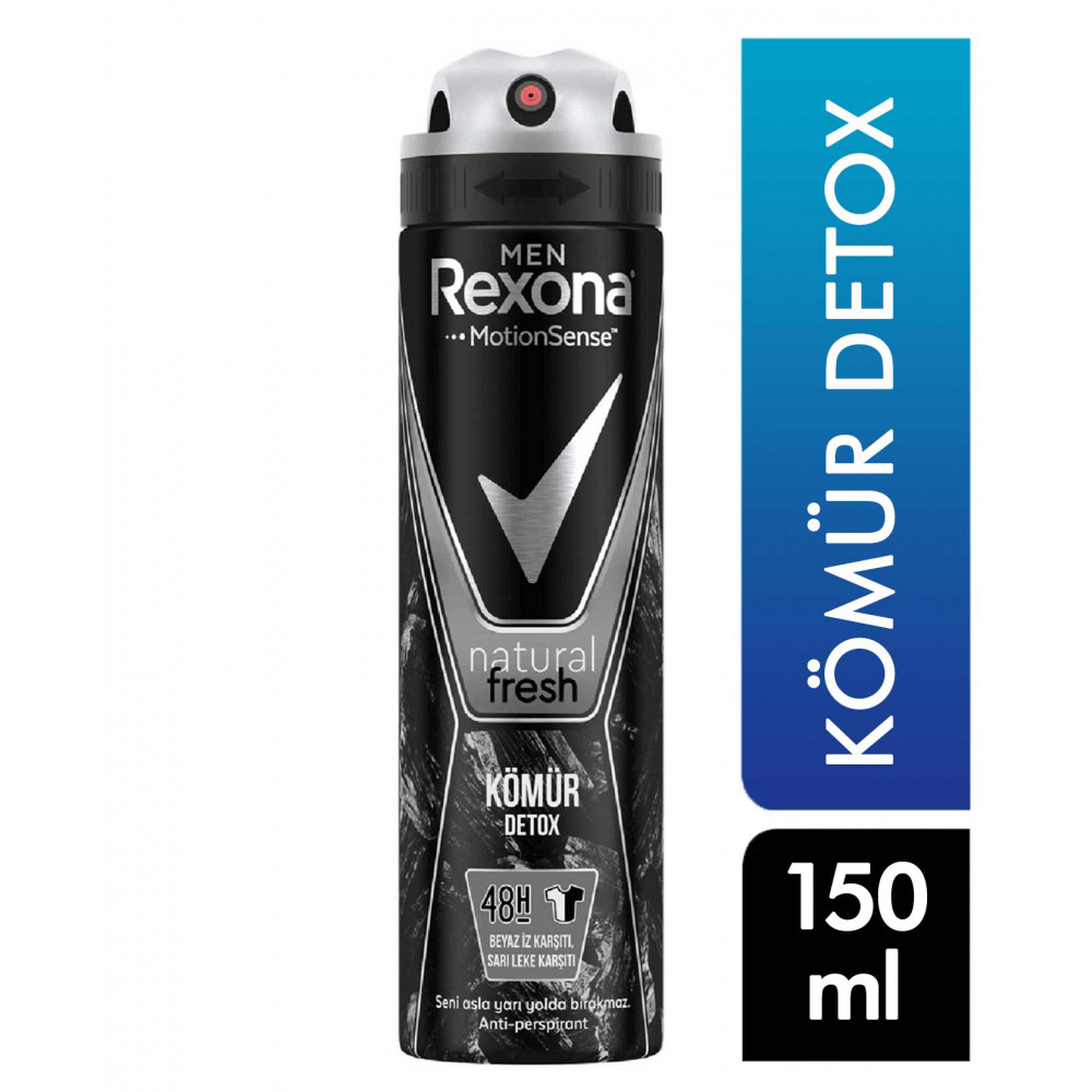 Дезодорант Rexona 150 мл мужской Natural Fresh уголь