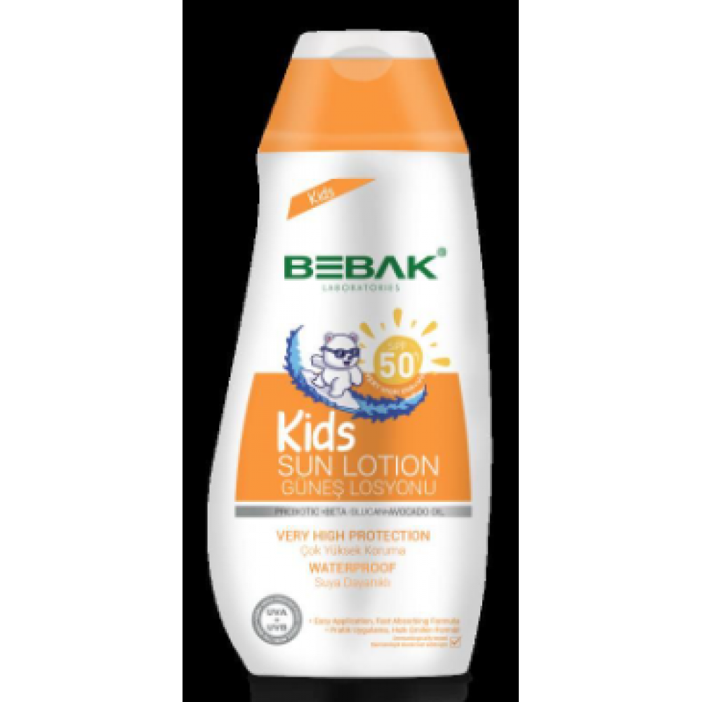 Детский солнцезащитный лосьон Bebak SPF 50+ 200 мл