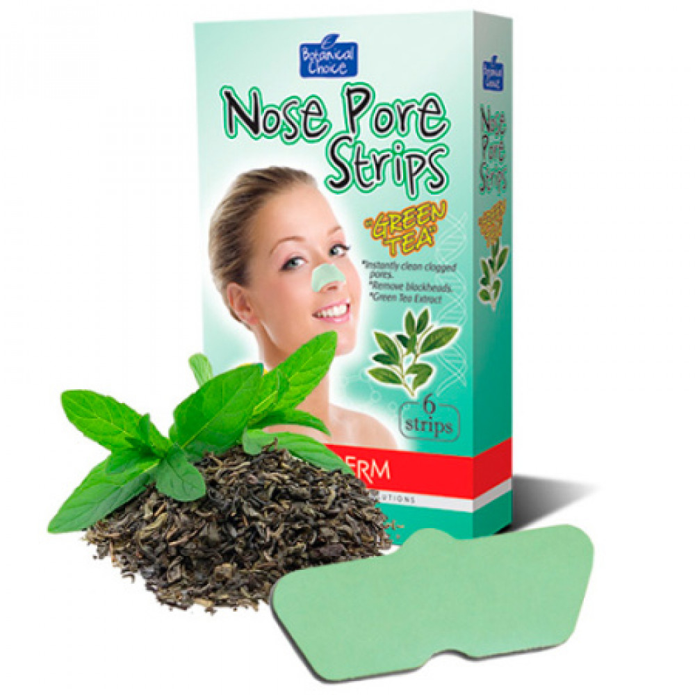 Purederm Очищающие полоски для носа с экстрактом чайного дерева Botanical Choice Nose Pore Strips “Green Tea”
