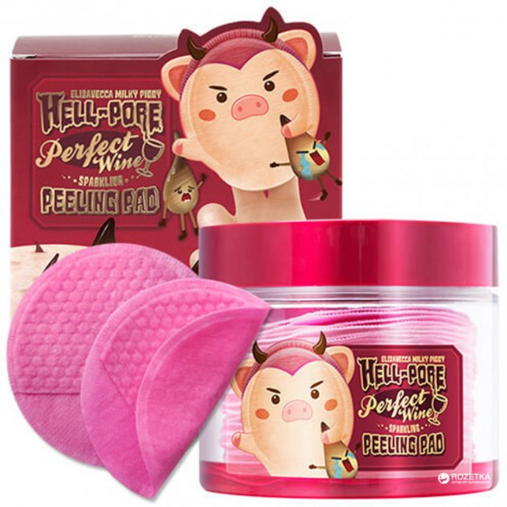 Пилинг-пады для лица Elizavecca Hell-Pore Perfect Wine Sparkling Peeling 30шт