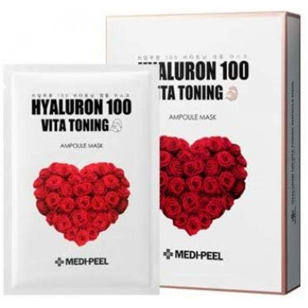 Осветляющая выравнивающая тон маска Medi-Peel Hyaluron Vita Toning Mask