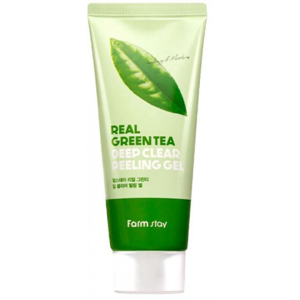 Глубоко очищающий пилинг-гель для лица FarmStay Real Green Tea Deep Clear Peeling Gel 100 мл