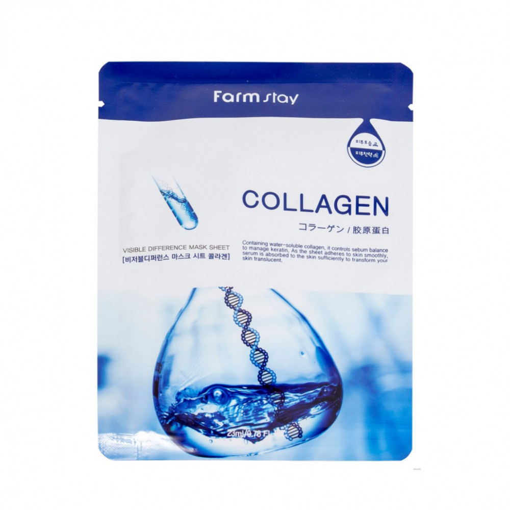 FarmStay Тканевая маска для лица с коллагеном Visible Difference Mask Sheet Collagen 