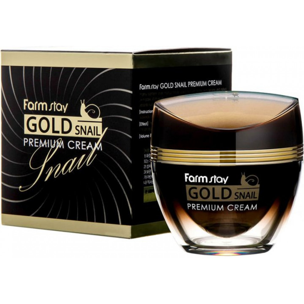 Крем для лица FarmStay Gold Snail Premium Cream с золотом и муцином улитки 50 мл