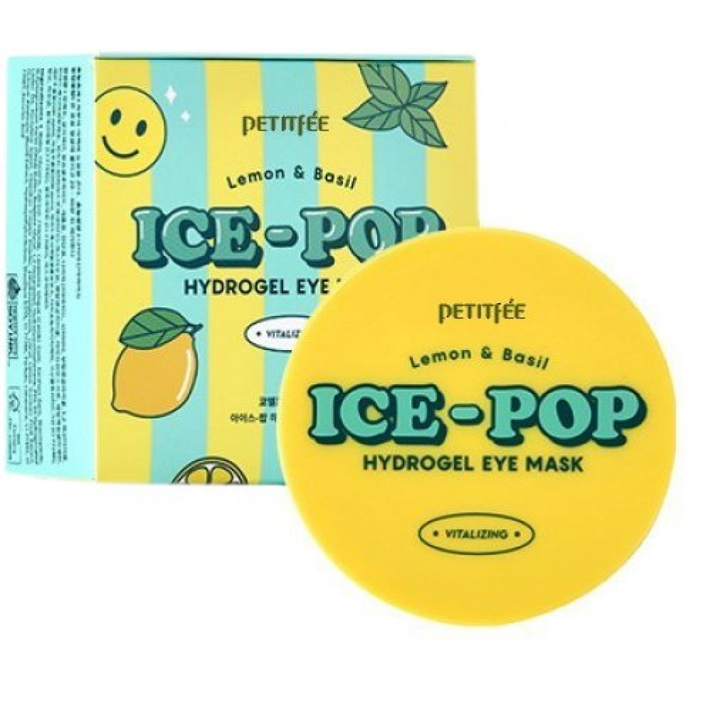 Гидрогелевые патчи для глаз Petitfee с лимоном и базиликом Lemon & Basil Ice-Pop Hydrogel Eye Mask