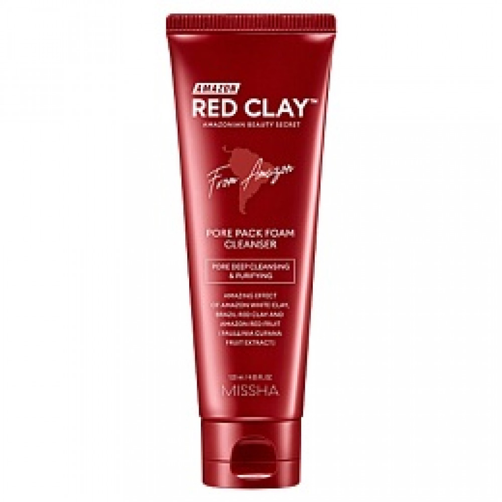 Глиняная маска пенка для очищения пор Missha Amazon Red Clay Pore Pack Foam Cleanser 120 мл