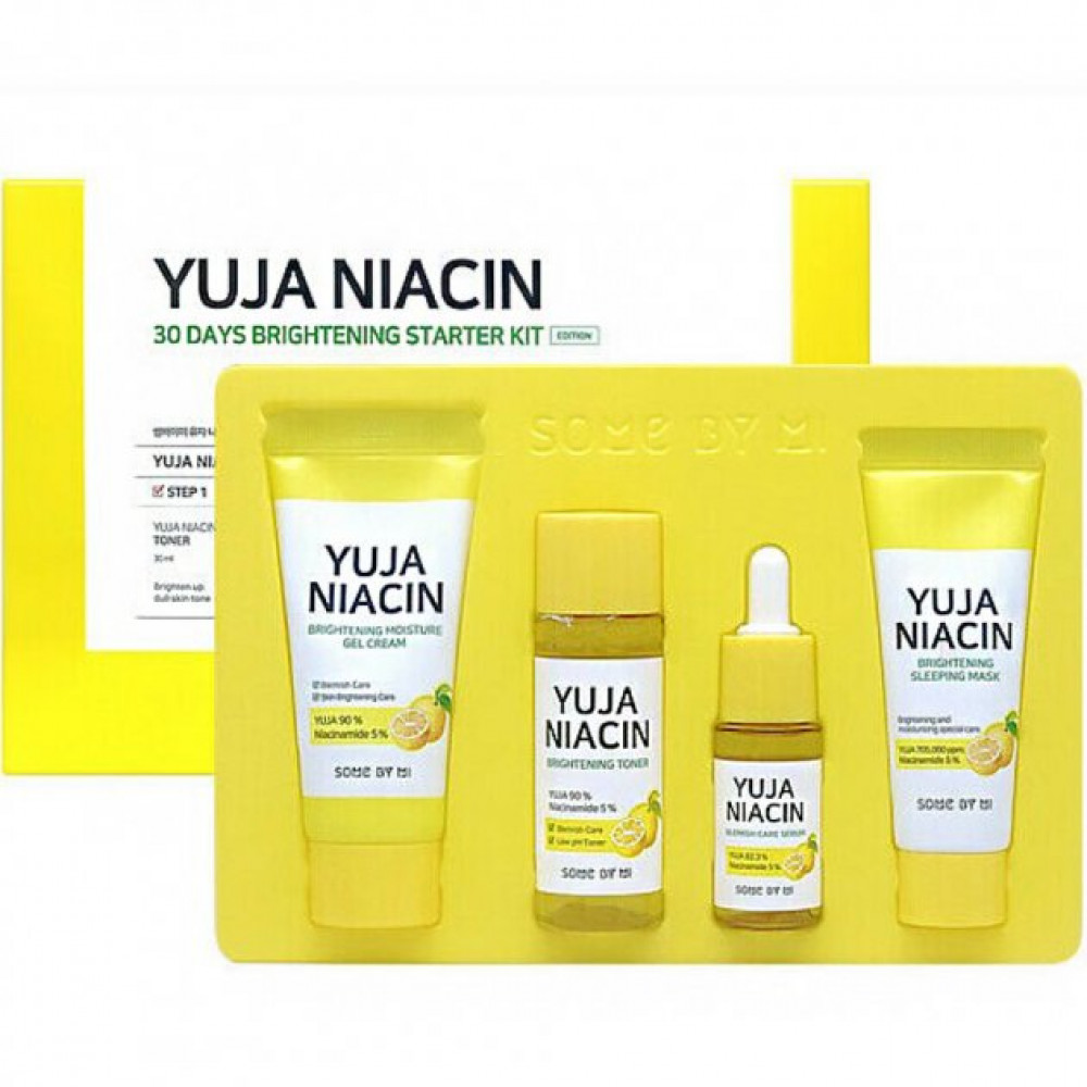 Набор мини-версий средств для осветления кожи лица Some By Mi Yuja Niacin 30 Days Brightening Starter kit 4 шт