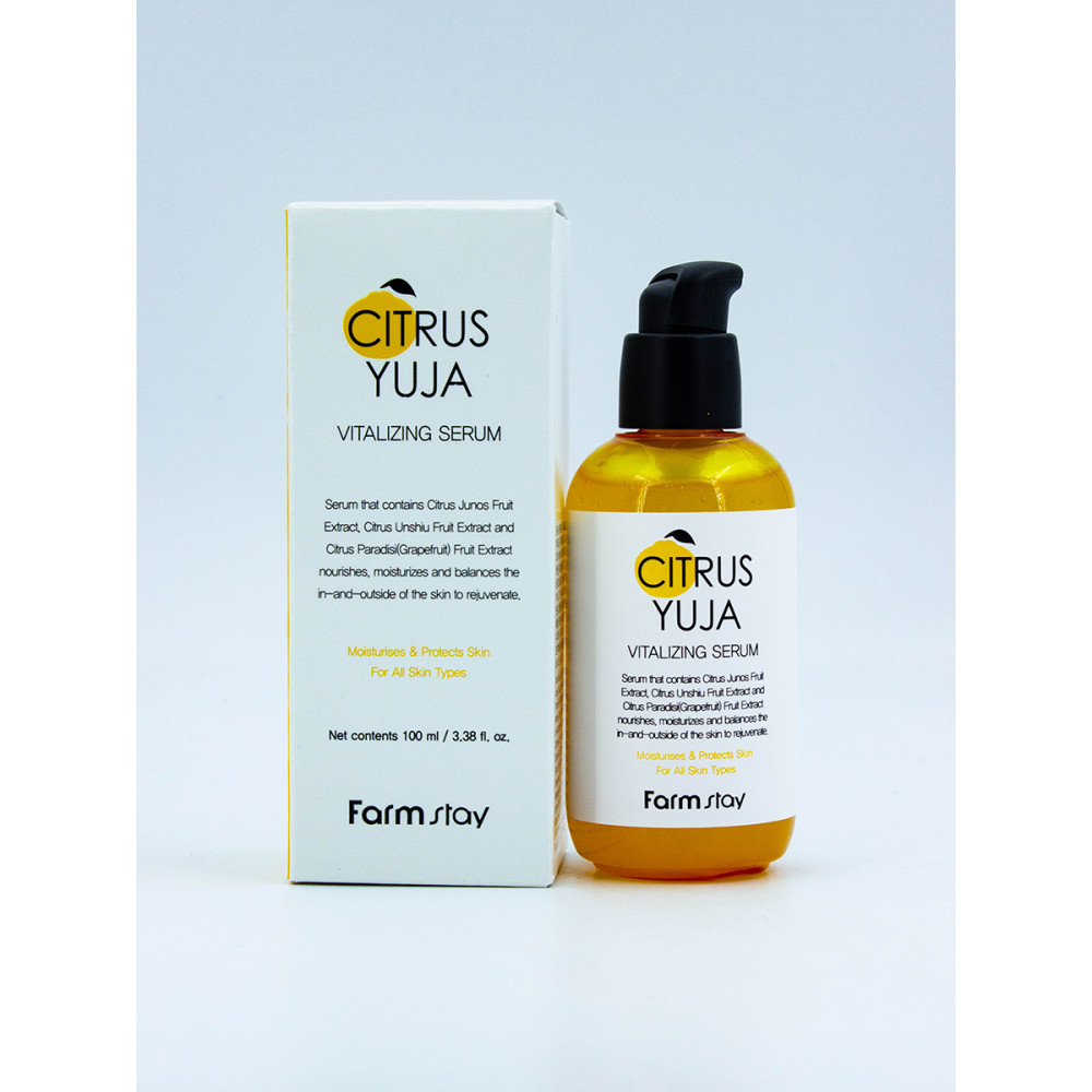 FARMSTAY - СЫВОРОТКА ДЛЯ ЛИЦА С ЭКСТРАКТОМ ЮДЗУ CITRUS YUJA VITALIZING SERUM, 100 МЛ