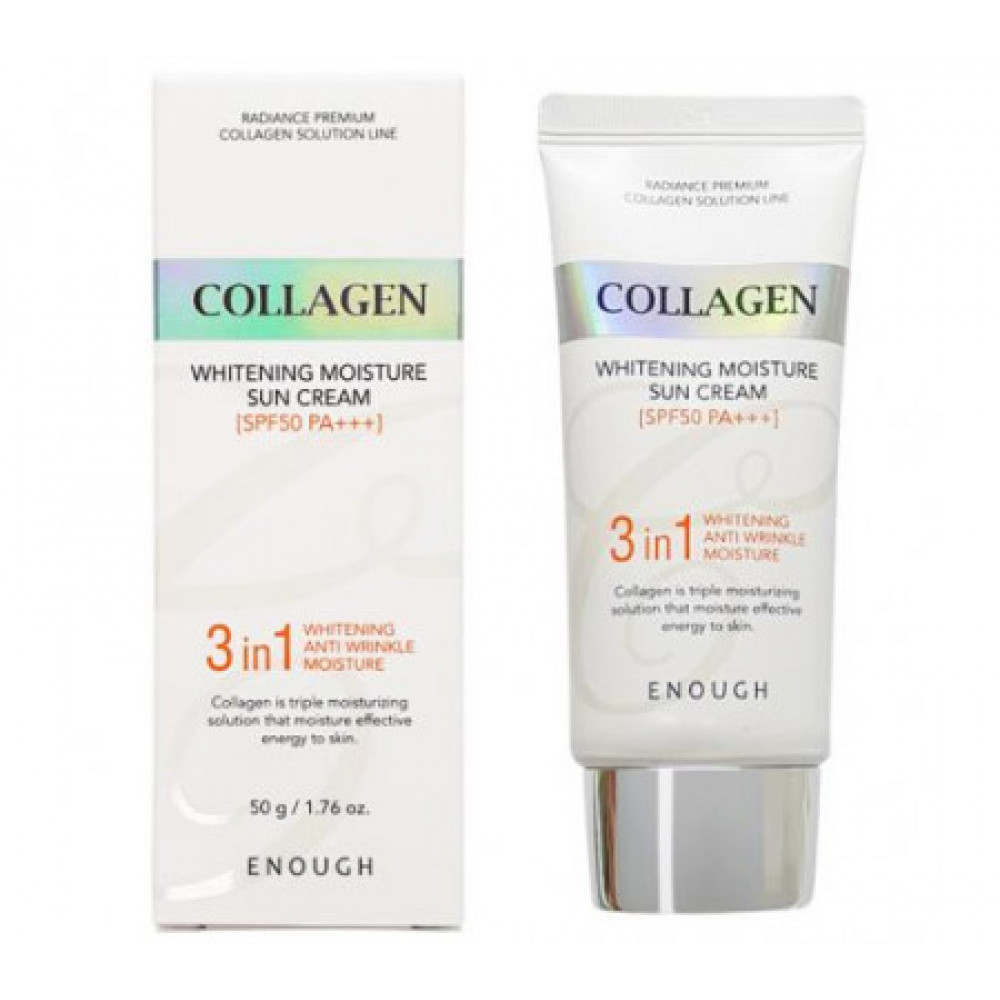 Enough Collagen 3in1 Whitening Moisture Sun Сream SPF50 PA+++ солнцезащитный крем с морским коллагеном 50г