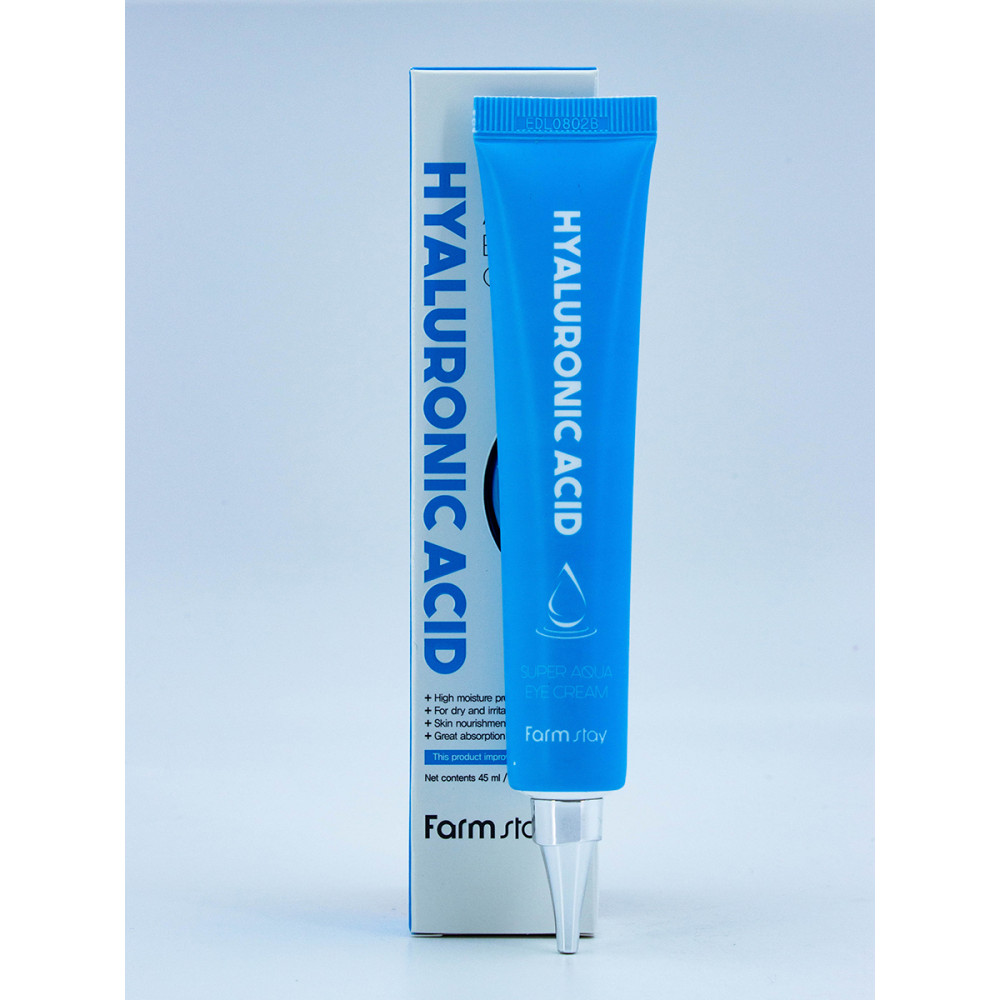 FARMSTAY - КРЕМ ДЛЯ ВЕК С ГИАЛУРОНОВОЙ КИСЛОТОЙ HYALUROLIC ACID SUPER AQUA EYE CREAM, 45 МЛ. 