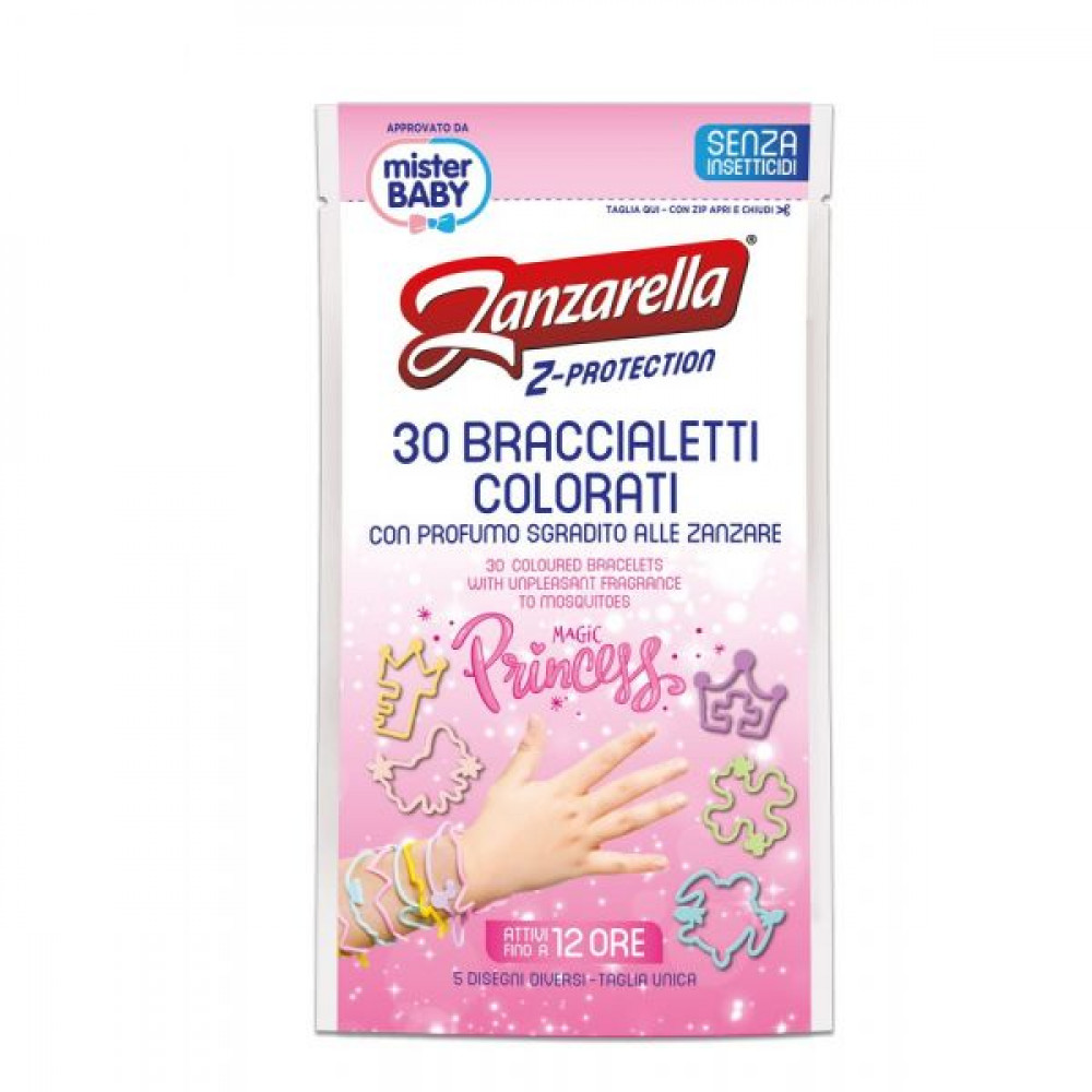 Zanzarella Браслеты от комаров для детей Princess 30шт.