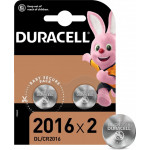 Специализированная литиевая батарейка типа «таблетка» Duracell 2016 3V, (DL2016 / CR2016), 2 шт. 