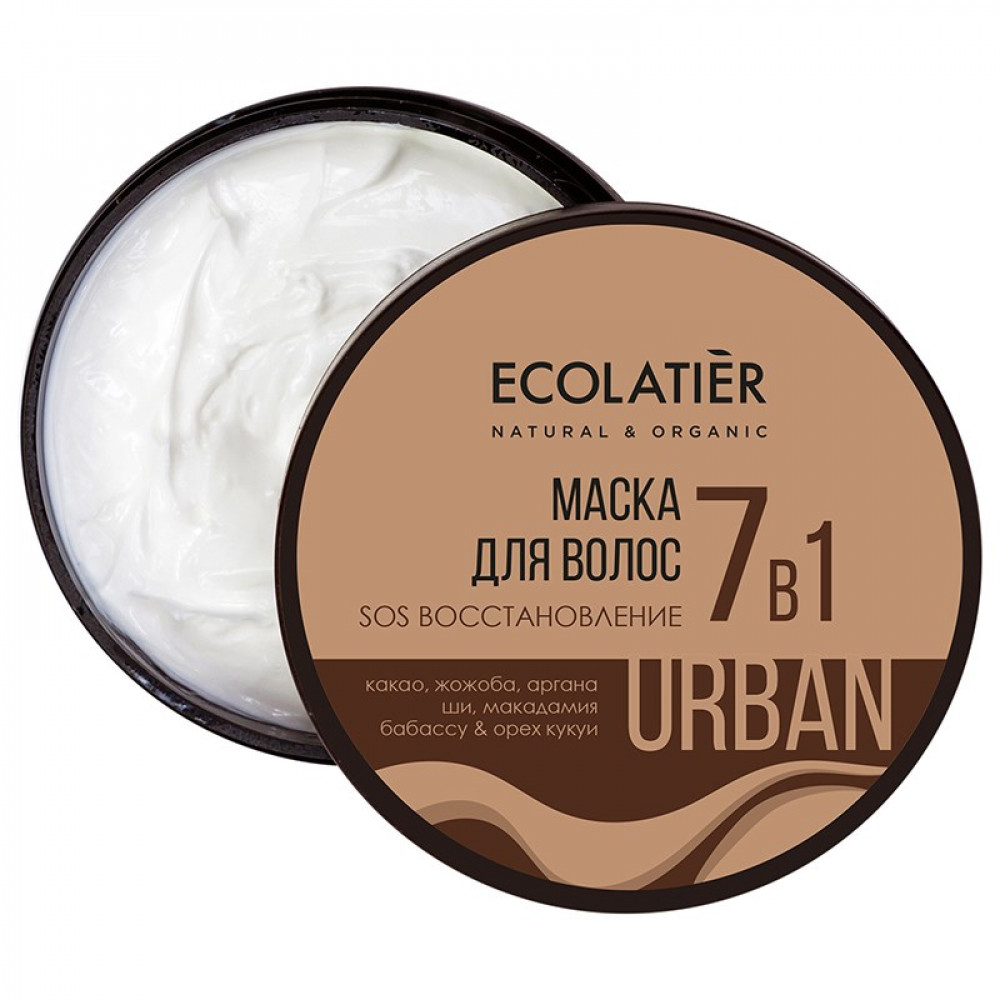 Маска для волос Ecolatier Urban "SOS Восстановление 7 в 1" какао и жожоба 380ml