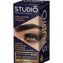 Крем-краска для бровей Studio Professional с эффектом татуажа Экстра-Черный 50ml