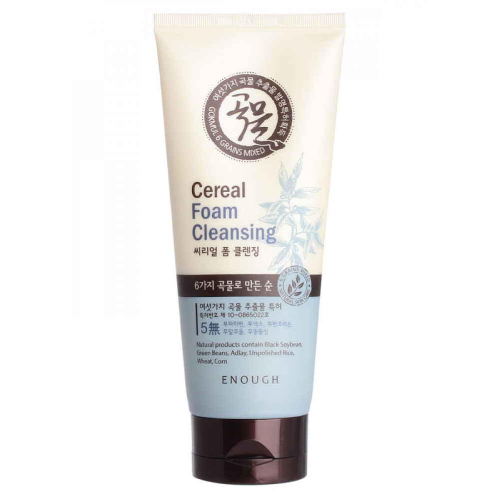 ПЕНКА ДЛЯ УМЫВАНИЯ С ЗЕРНОВЫМИ ENOUGH 6 MIXED CEREAL FOAM CLEANSER 180ML