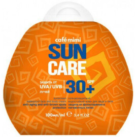 Cafe mimi SUNCARE Солнцезащитный водостойкий крем для лица та тела SPF30+ 100мл