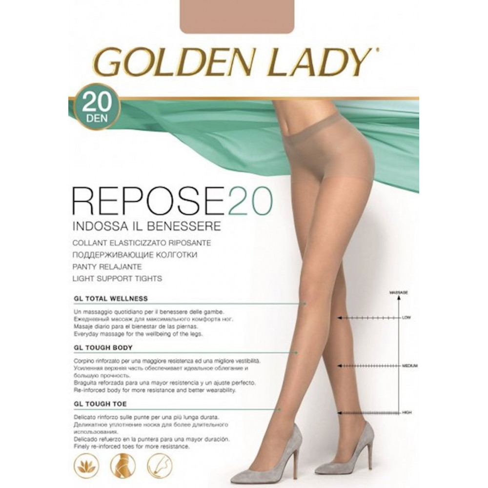Колготки поддерживающие Golden Lady Repose, 20den, размер 3(M), Daino, коричневый
