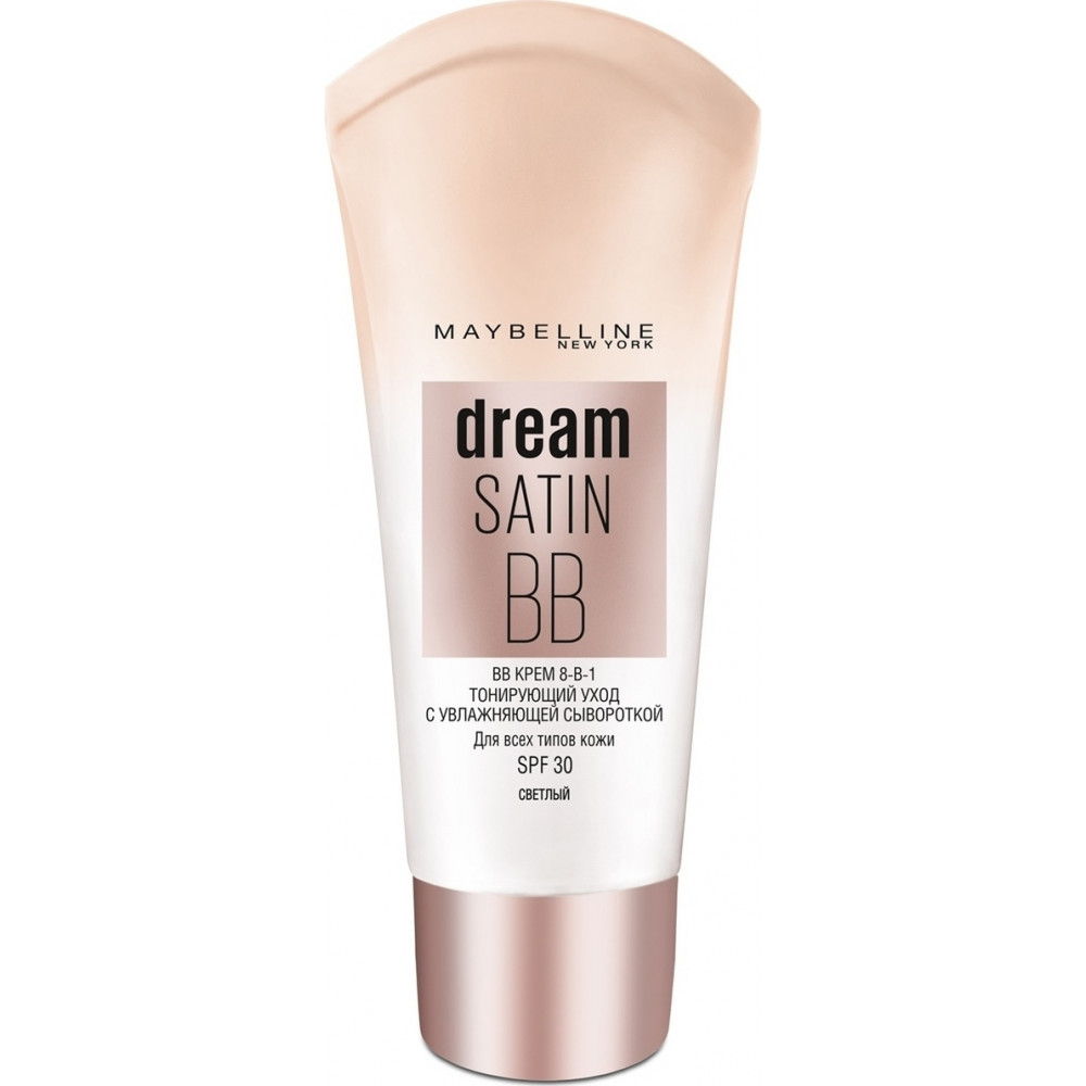 Крем-уход для лица Maybelline 8-в-1 Dream Satin BB с тональным эффектом Светлый 30 мл