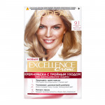КРАСКА ДЛЯ ВОЛОС ОЧЕНЬ СВЕТЛО-РУСЫЙ ПЕПЕЛЬНЫЙ 9.1 EXCELLENCE CREME L'OREAL PARIS 1ШТ