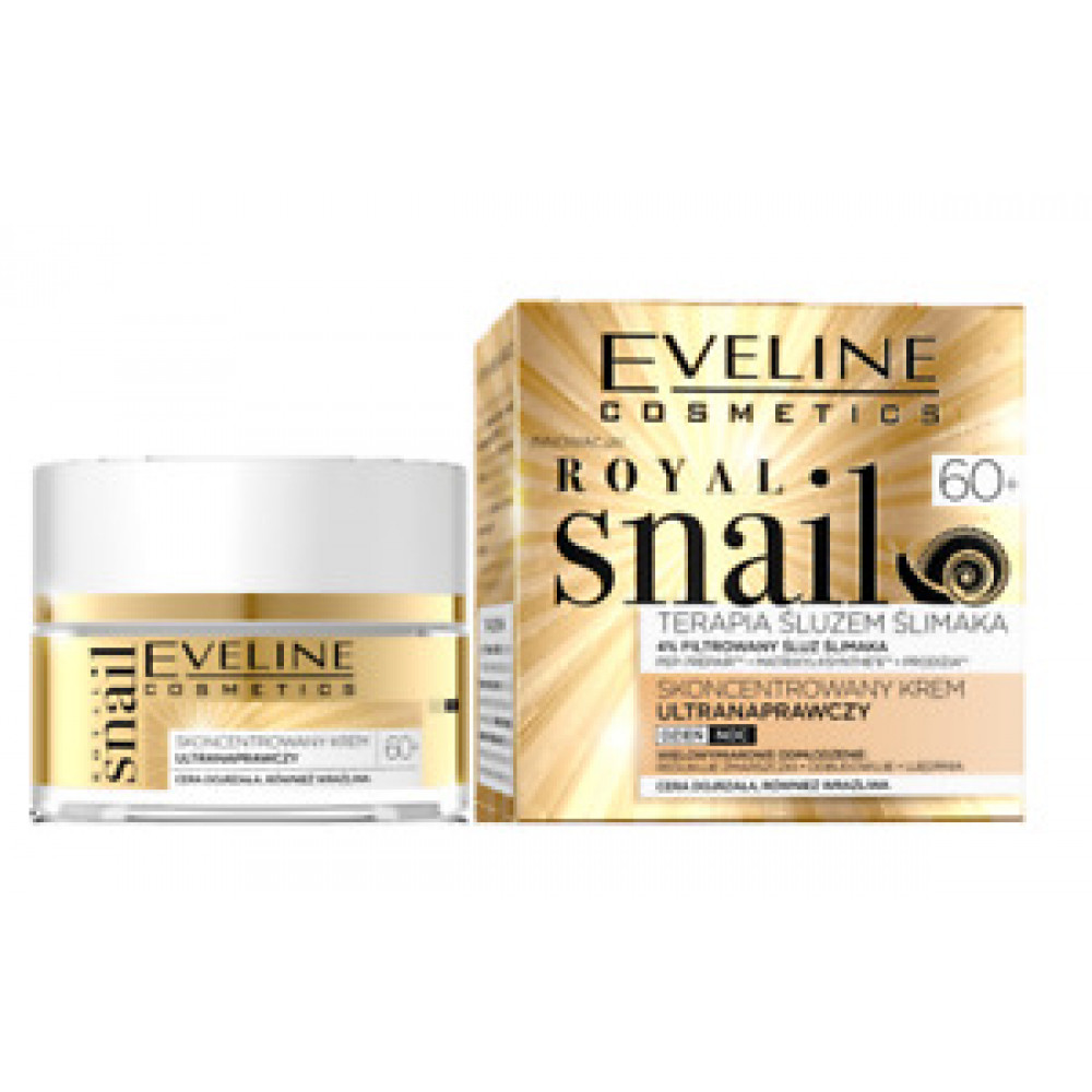 EVELINE COSMETICS ROYAL SNAIL CONCENTRATED FACE CREAM ULTRA REPAIR DAY NIGHT 60+